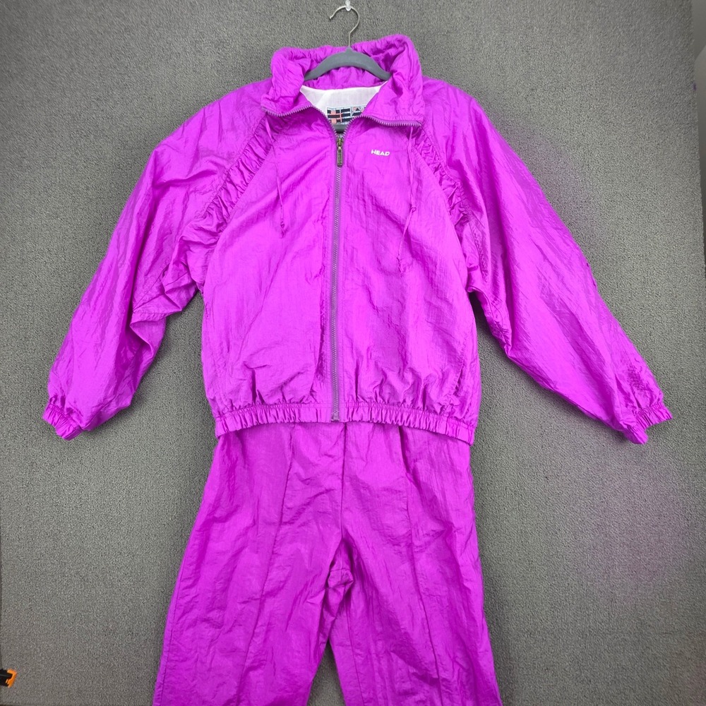 Head Sportswear Track Suit Women Magenta Purple Retro 80s Windbreaker Set M